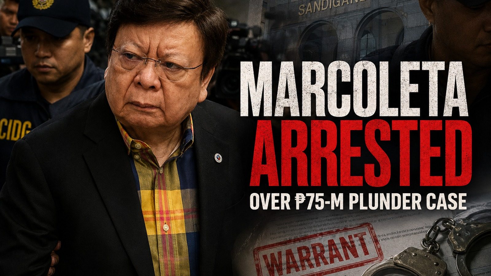 Rodante Marcoleta arrested over ₱75-million plunder case